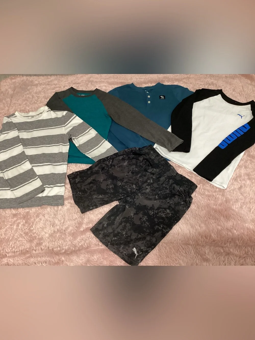 Boys Puma Athletic Shorts and Tee and Long Sleeve Shirts Bundle
